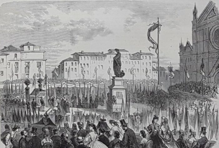 600e anniversaire de la naissance de Dante - Piazza Santa Croce -Florence -14 mai - 1865